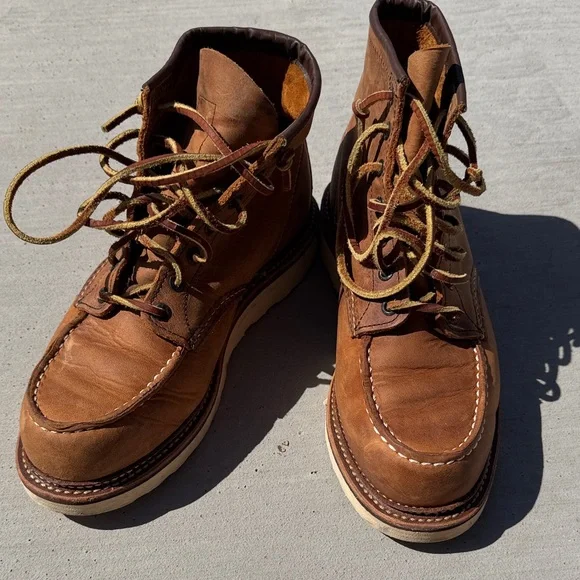 Red Wing Shoes Tan Leather Men's Boots - Picture 3 of 7